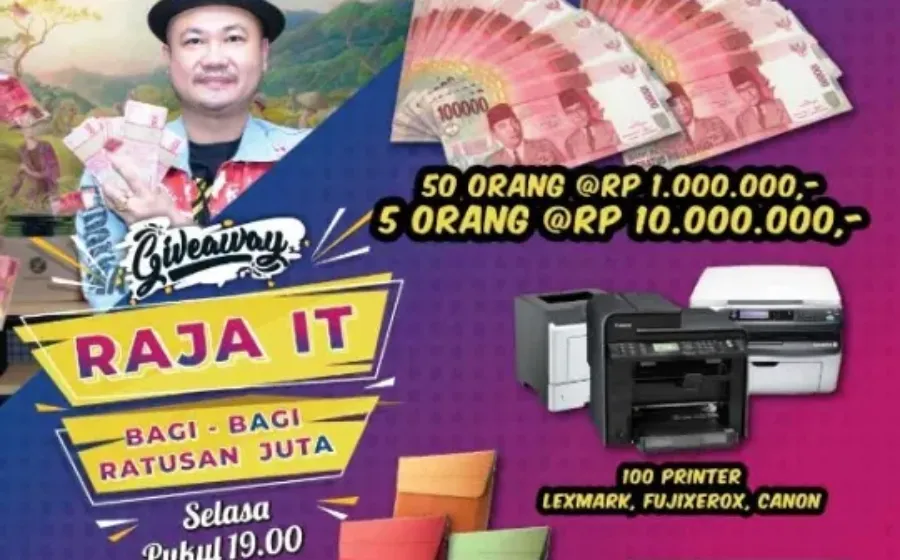 Giveaway Raja IT Bagi Bagi Hadiah Ratusan Juta Rupiah Periode 3 Dan 4