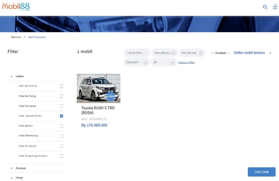 Hasil Pencarian Mobil Bekas Toyota Rush di Mobil88